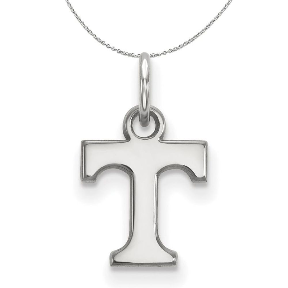 Sterling Silver U. of Tennessee XS (Tiny) Initial T Necklace - 18 Inch